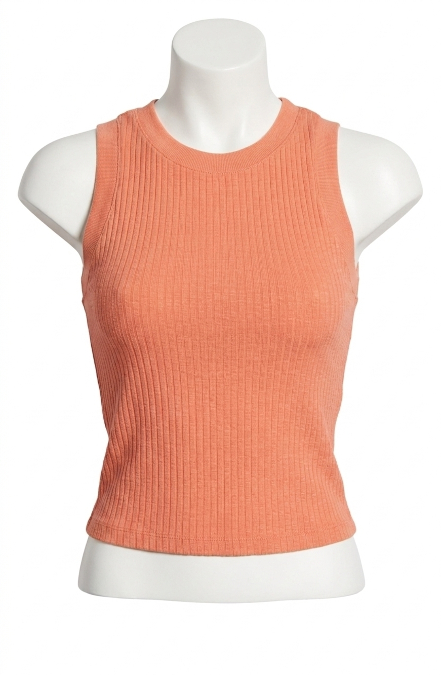 NEW PROJECT SOCIAL T player rib tank top in vintage coral